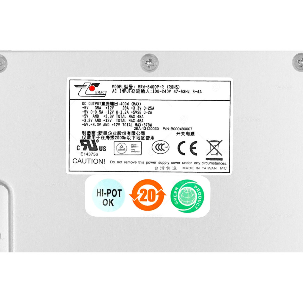 MRW-6400P-R EMACS 400W AC POWER SUPPLY FOR GVS-432 26C-13110173